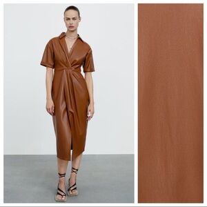 Zara Faux Leather Wrap Dress